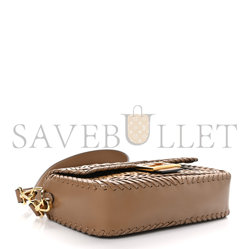 FENDI NAPPA FF WOVEN BAGUETTE BROWN (27*15*6.5cm)